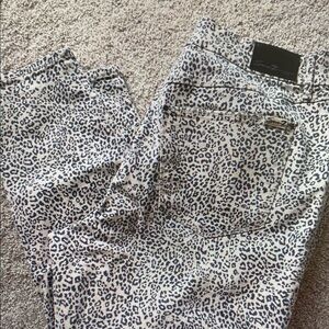 Seven7 Women's High-Rise Leopard Print Jeans - Beige/Black